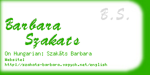 barbara szakats business card