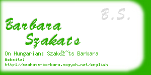 barbara szakats business card